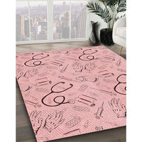 Patterned Red Rug, pat2402rd