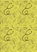 Machine Washable Transitional Yellow Rug, wshpat2402yw