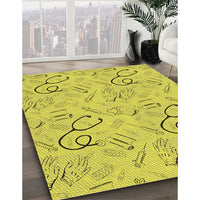 Patterned Yellow Rug, pat2402yw