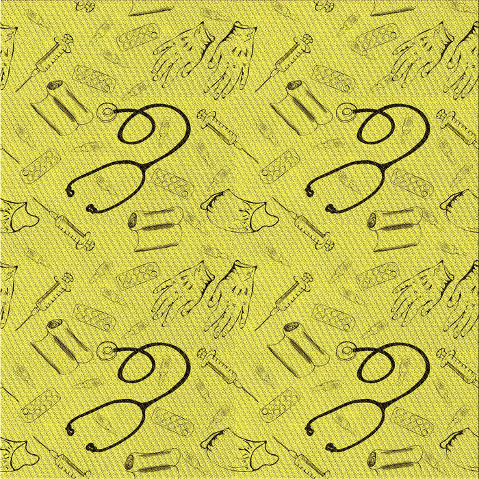 Round Machine Washable Transitional Yellow Rug, wshpat2402yw