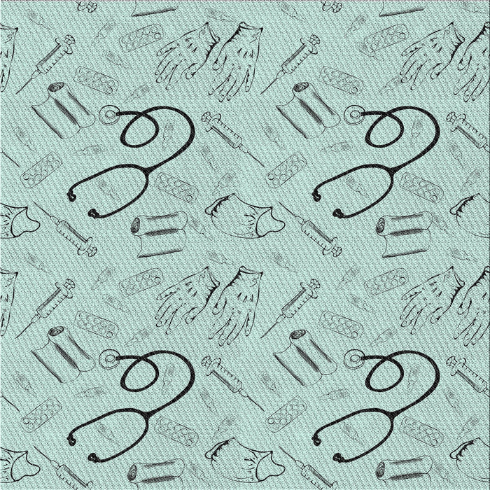 Square Patterned Light Slate Blue Novelty Rug, pat2402