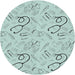 Sideview of Patterned Light Slate Blue Novelty Rug, pat2402