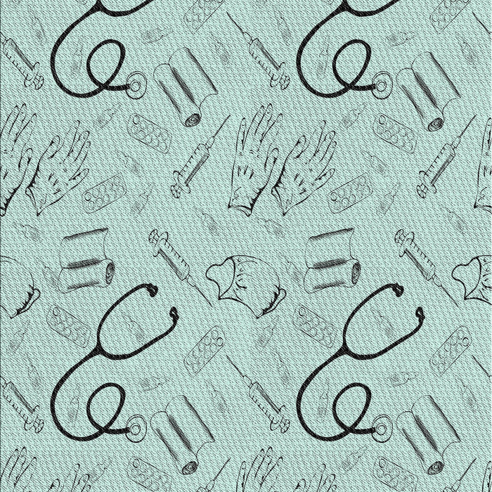 Patterned Light Slate Blue Novelty Rug, pat2402