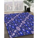 Machine Washable Transitional Medium Slate Blue Rug in a Family Room, wshpat2403blu