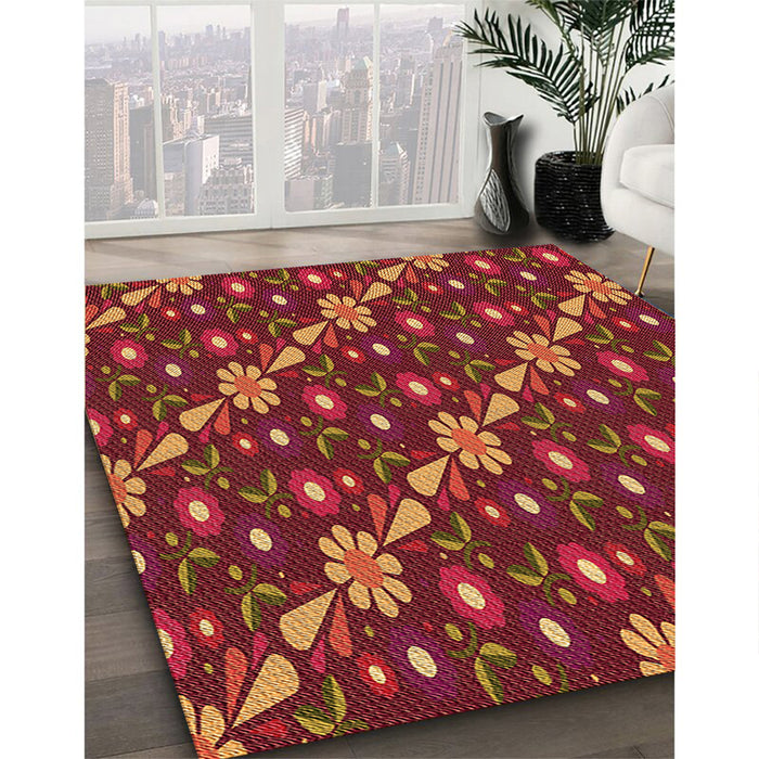Machine Washable Transitional Orange Rug in a Family Room, wshpat2403org