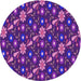 Square Machine Washable Transitional Bright Purple Rug in a Living Room, wshpat2403pur