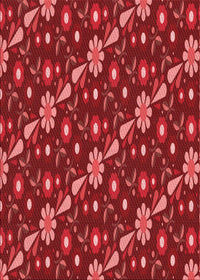 Machine Washable Transitional Red Rug, wshpat2403rd