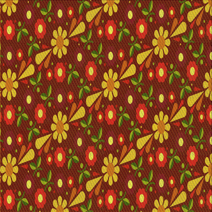 Round Machine Washable Transitional Tomato Red Rug, wshpat2403yw