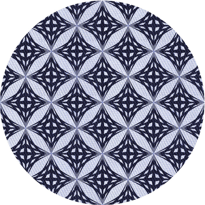 Square Patterned Night Blue Rug, pat2404blu