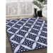 Machine Washable Transitional Night Blue Rug in a Family Room, wshpat2404blu