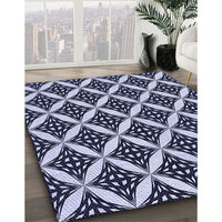 Patterned Night Blue Rug, pat2404blu