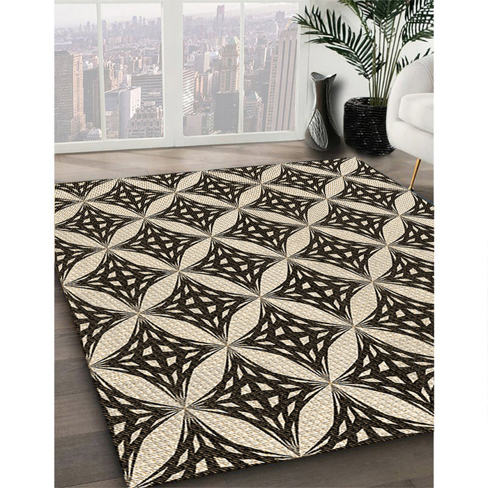 Patterned Midnight Gray Rug in Family Room, pat2404brn