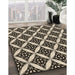 Patterned Midnight Gray Rug in Family Room, pat2404brn