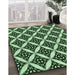 Machine Washable Transitional Light Green Rug in a Family Room, wshpat2404grn