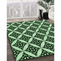 Patterned Light Green Rug, pat2404grn