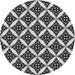 Square Patterned Charcoal Black Rug, pat2404gry