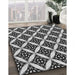 Machine Washable Transitional Charcoal Black Rug in a Family Room, wshpat2404gry