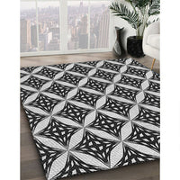 Patterned Charcoal Black Rug, pat2404gry