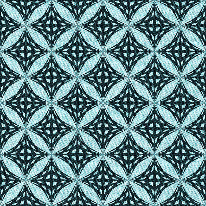 Round Patterned Blue Rug, pat2404lblu