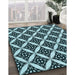 Machine Washable Transitional Blue Rug in a Family Room, wshpat2404lblu