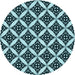 Square Machine Washable Transitional Blue Rug in a Living Room, wshpat2404lblu