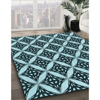 Patterned Blue Rug, pat2404lblu