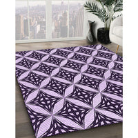 Patterned Dark Purple Rug, pat2404pur