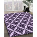 Machine Washable Transitional Dark Purple Rug in a Family Room, wshpat2404pur