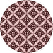 Square Machine Washable Transitional Pink Rug in a Living Room, wshpat2404rd