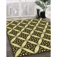 Patterned Midnight Gray Rug, pat2404yw