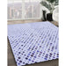 Patterned Lavender Blue Rug in Family Room, pat2405blu