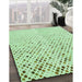 Patterned Mint Green Rug in Family Room, pat2405grn
