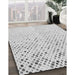 Patterned Platinum Gray Rug in Family Room, pat2405gry