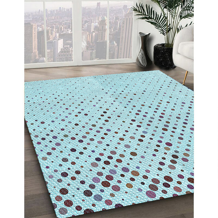 Patterned Blue Rug in Family Room, pat2405lblu