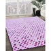 Patterned Orchid Purple Rug in Family Room, pat2405pur