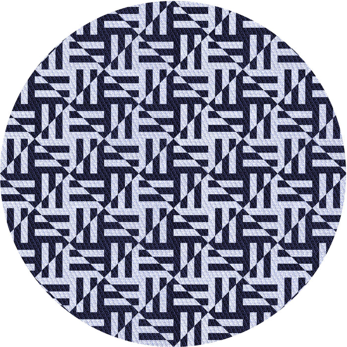 Square Patterned Night Blue Rug, pat2406blu