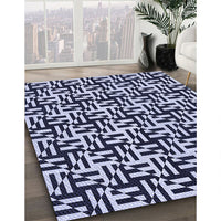 Patterned Night Blue Rug, pat2406blu