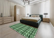 Patterned Light Green Rug in a Bedroom, pat2406grn