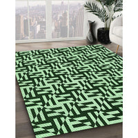 Patterned Light Green Rug, pat2406grn