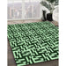 Patterned Light Green Rug in Family Room, pat2406grn