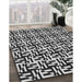 Machine Washable Transitional Charcoal Black Rug in a Family Room, wshpat2406gry