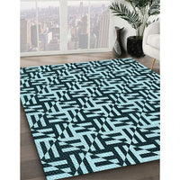 Patterned Blue Rug, pat2406lblu