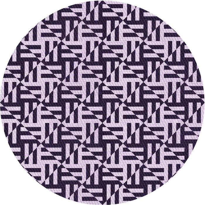 Square Patterned Dark Purple Rug, pat2406pur