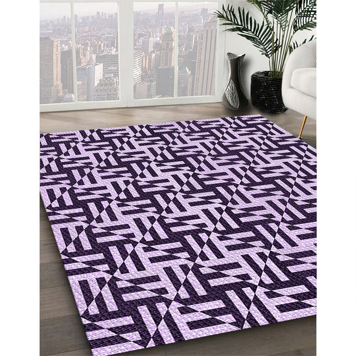 Machine Washable Transitional Dark Purple Rug in a Family Room, wshpat2406pur