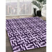 Machine Washable Transitional Dark Purple Rug in a Family Room, wshpat2406pur