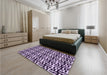 Patterned Dark Purple Rug in a Bedroom, pat2406pur