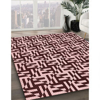 Patterned Baby Pink Rug, pat2406rd