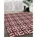 Patterned Baby Pink Rug in Family Room, pat2406rd