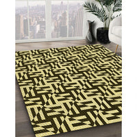 Patterned Black Brown Rug, pat2406yw