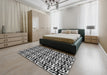 Patterned Light Gray Novelty Rug in a Bedroom, pat2406